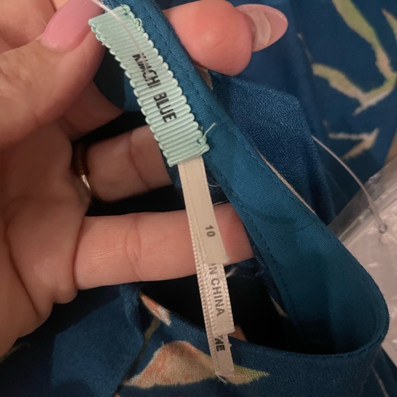 NWT Kimchi Blue Urban Outfitters La Playa Teal Floral Maxi Dress Sz 10 - Picture 13 of 15